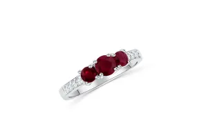 0.68 CT Ruby Diamond Ring 0.11 CT TW 14K White Gold RBR001