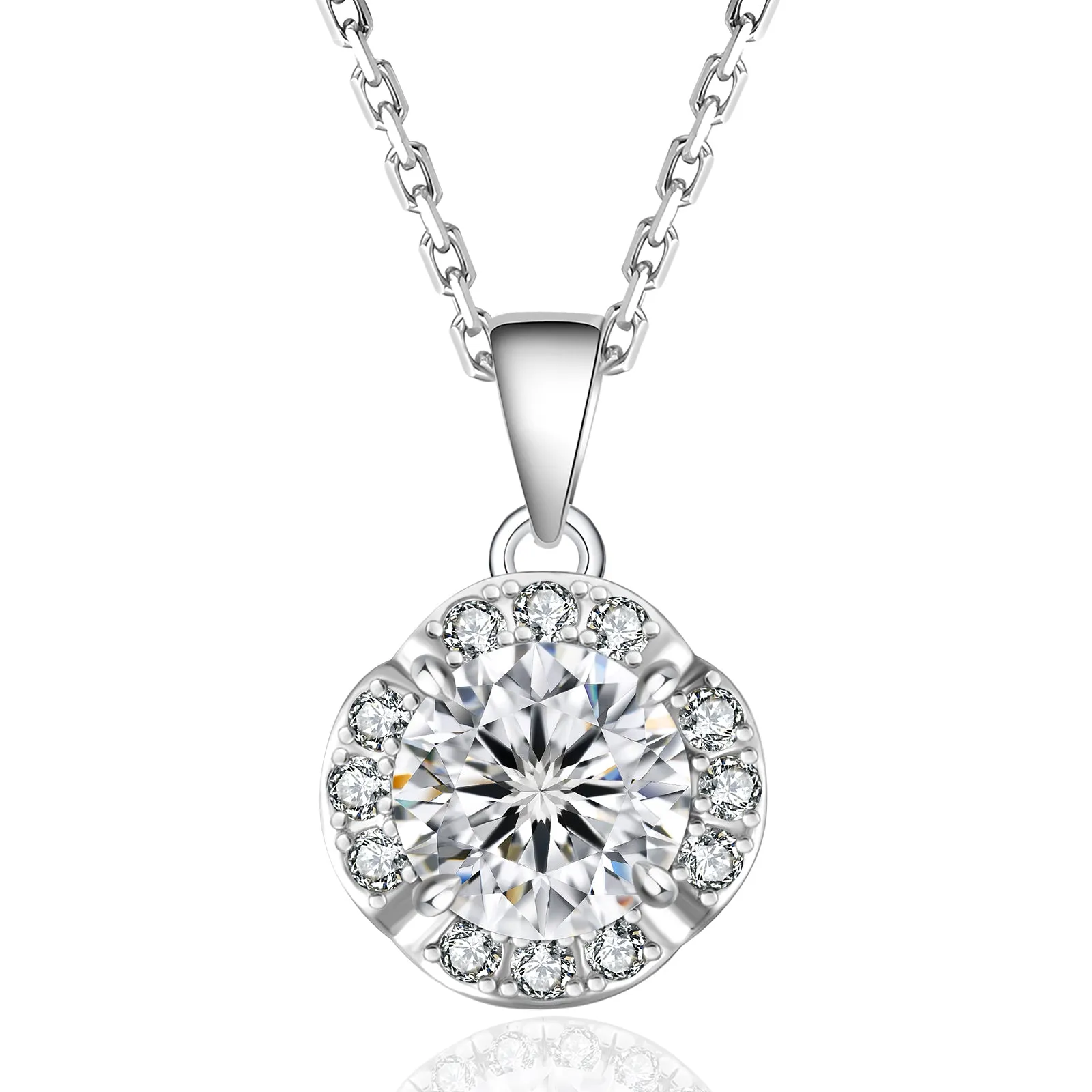 1.00 Carats VVS1 Moissanite Pendant Necklace for Women 0396 KRKC