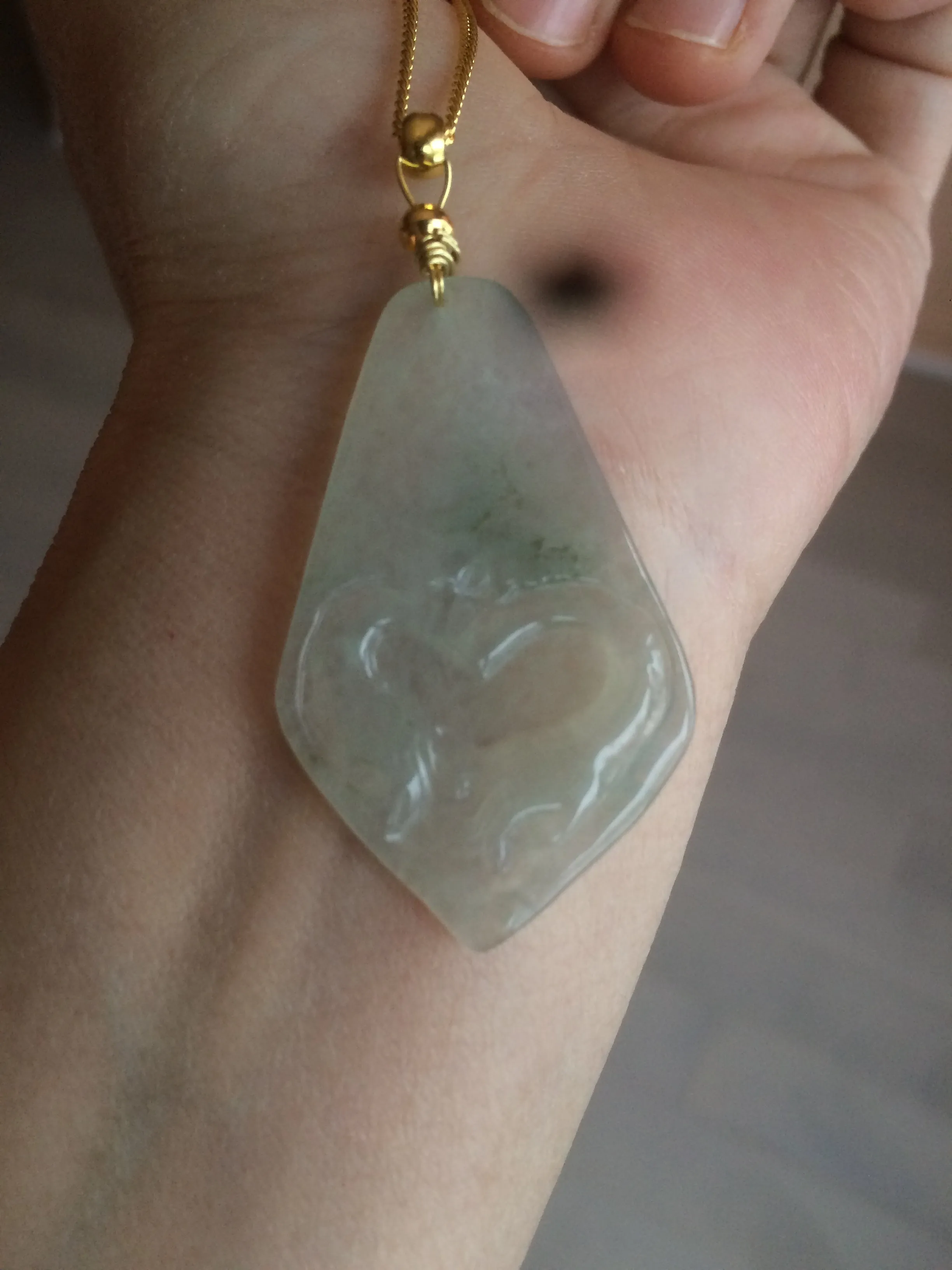 100% Natural super icy watery light green concentric hearts/pinky promise jadeite Jade pendant necklace AB81-4359 Best gift for valentines!