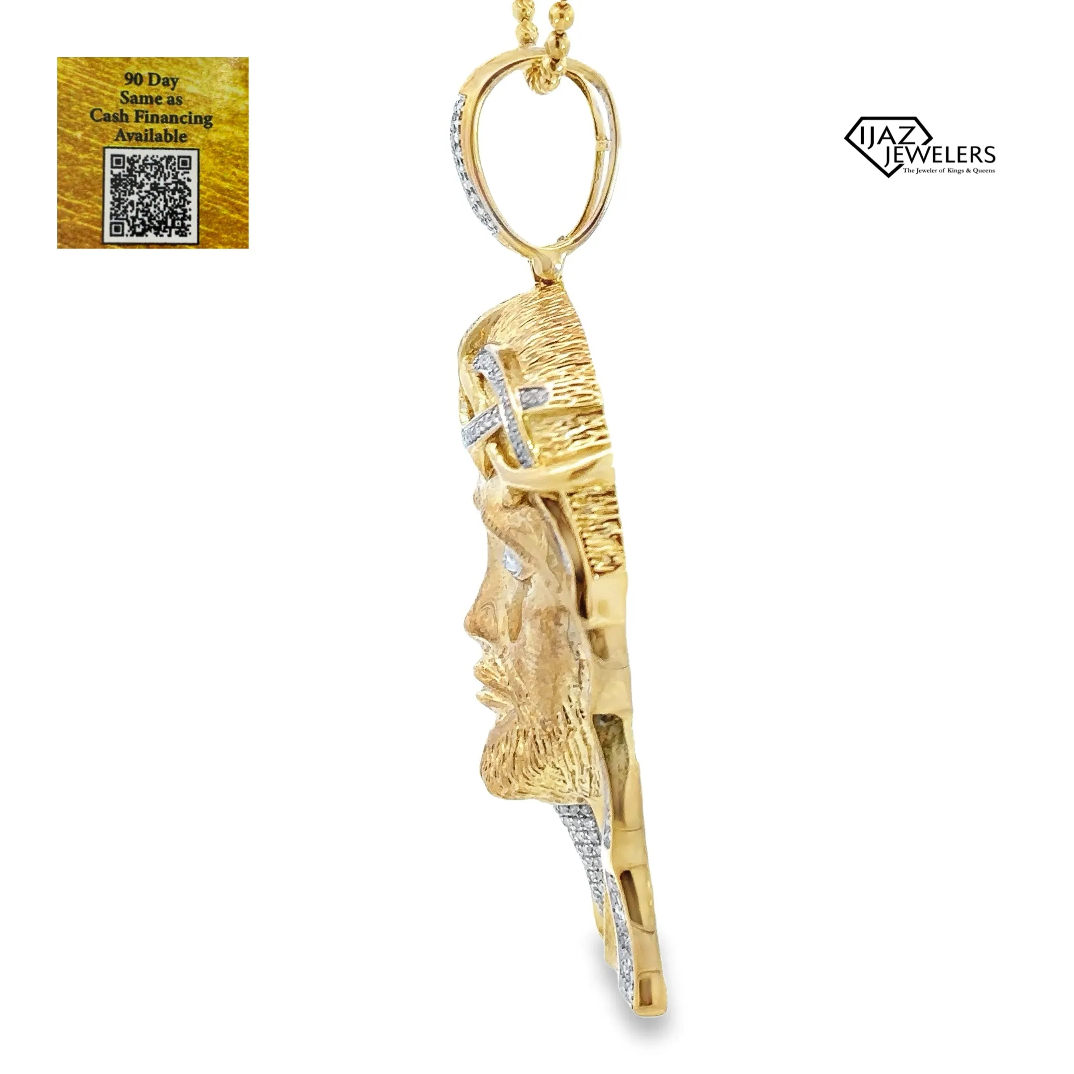 10K Gold 0.75 Diamond Jesus Charm