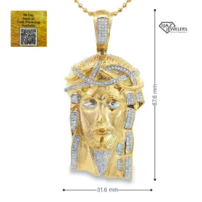 10K Gold 0.75 Diamond Jesus Charm