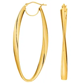 14K Gold 2mm Shiny Wavy Hoop Earrings