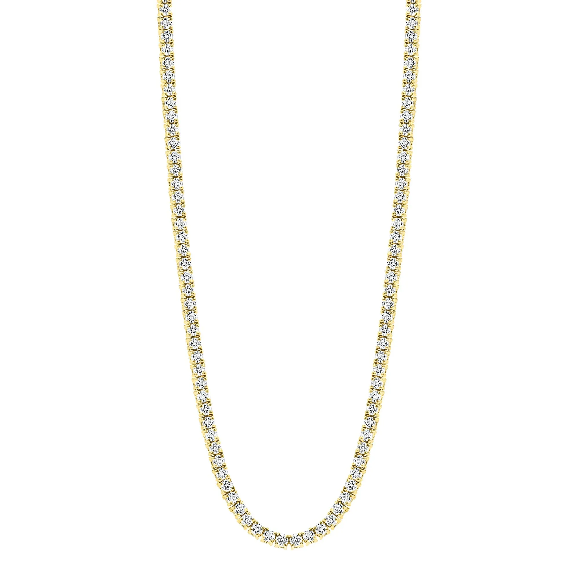 14K Gold Natural Diamond Medium Tennis Necklace