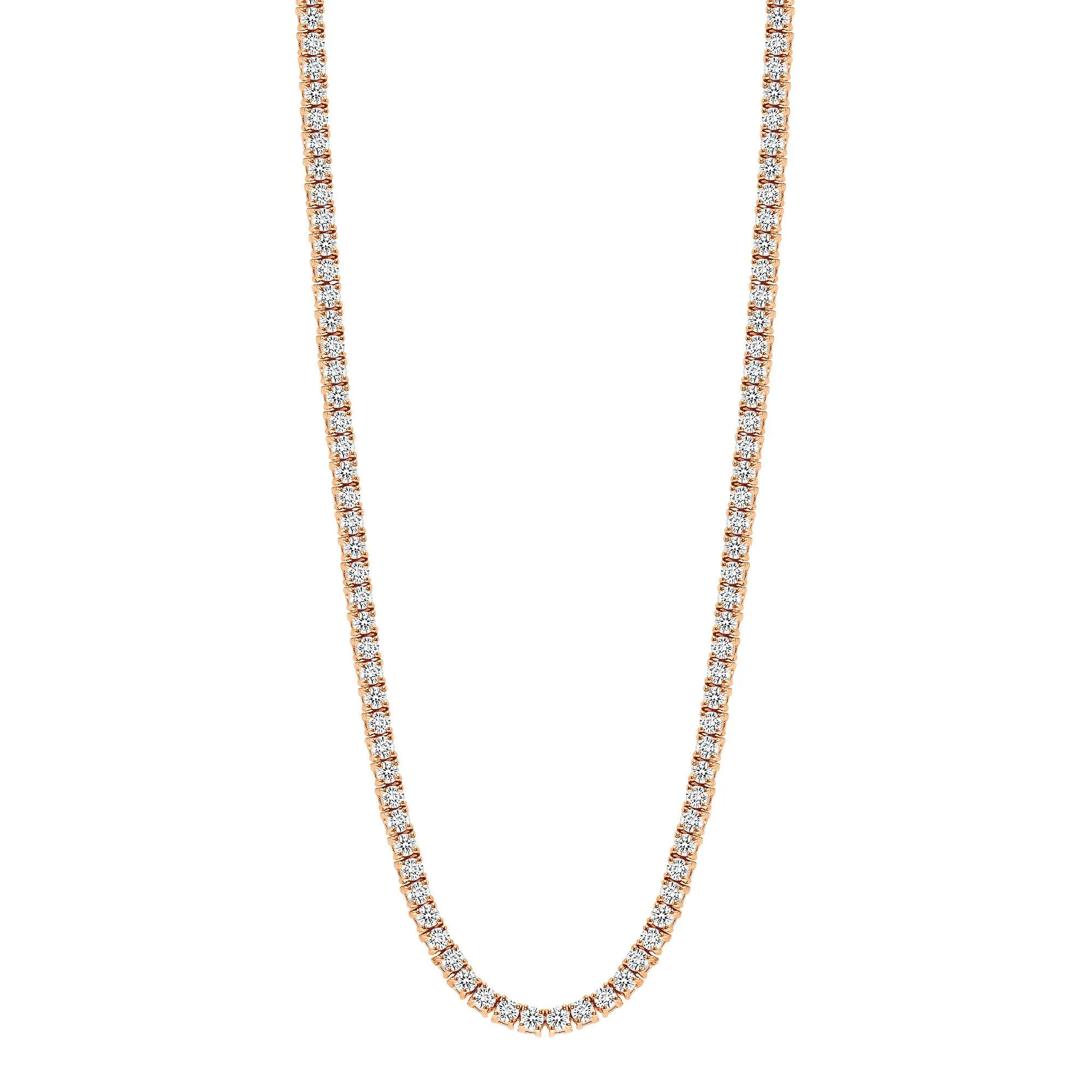 14K Gold Natural Diamond Medium Tennis Necklace