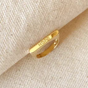 18k Gold Filled Hope Engraved Stackable Ring