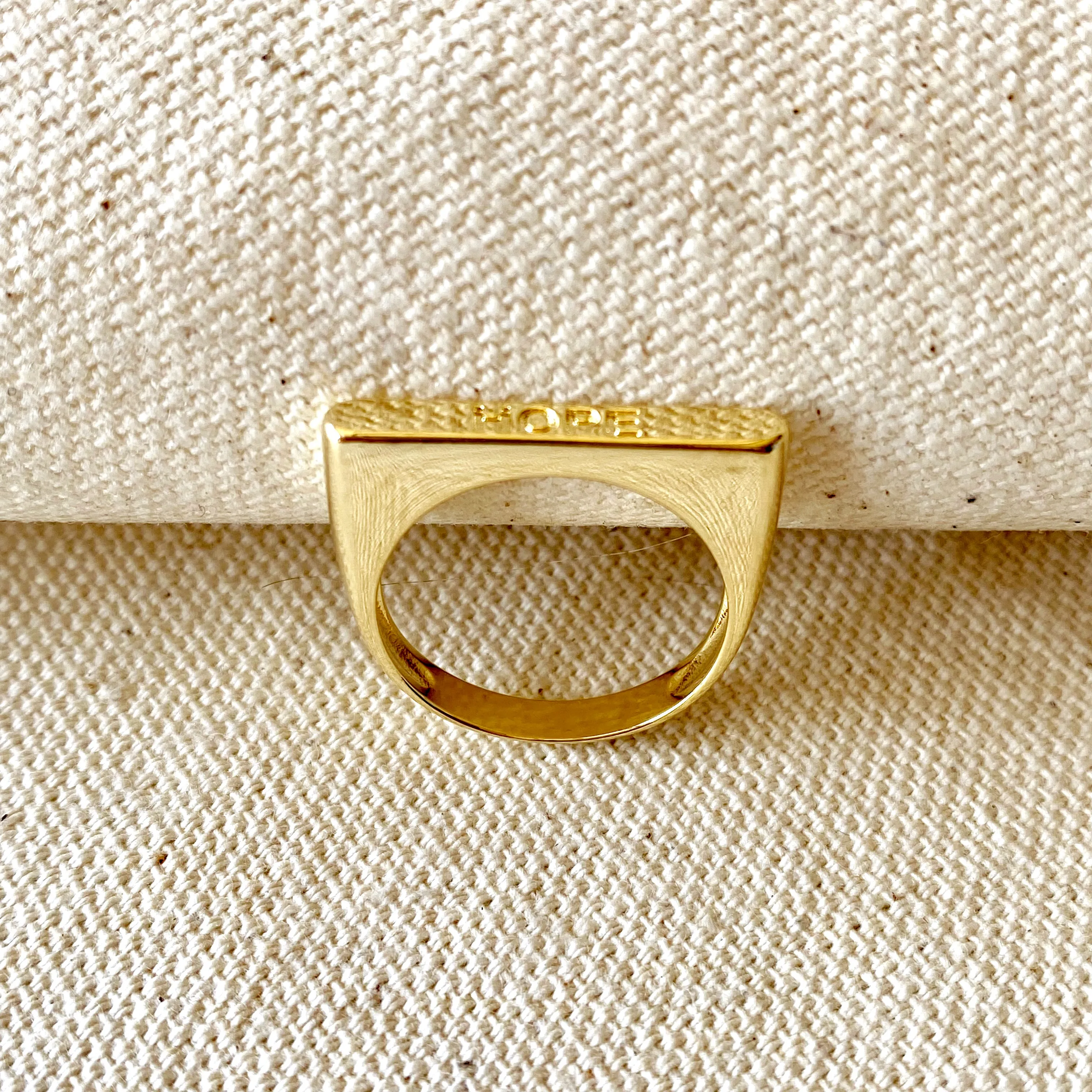 18k Gold Filled Hope Engraved Stackable Ring