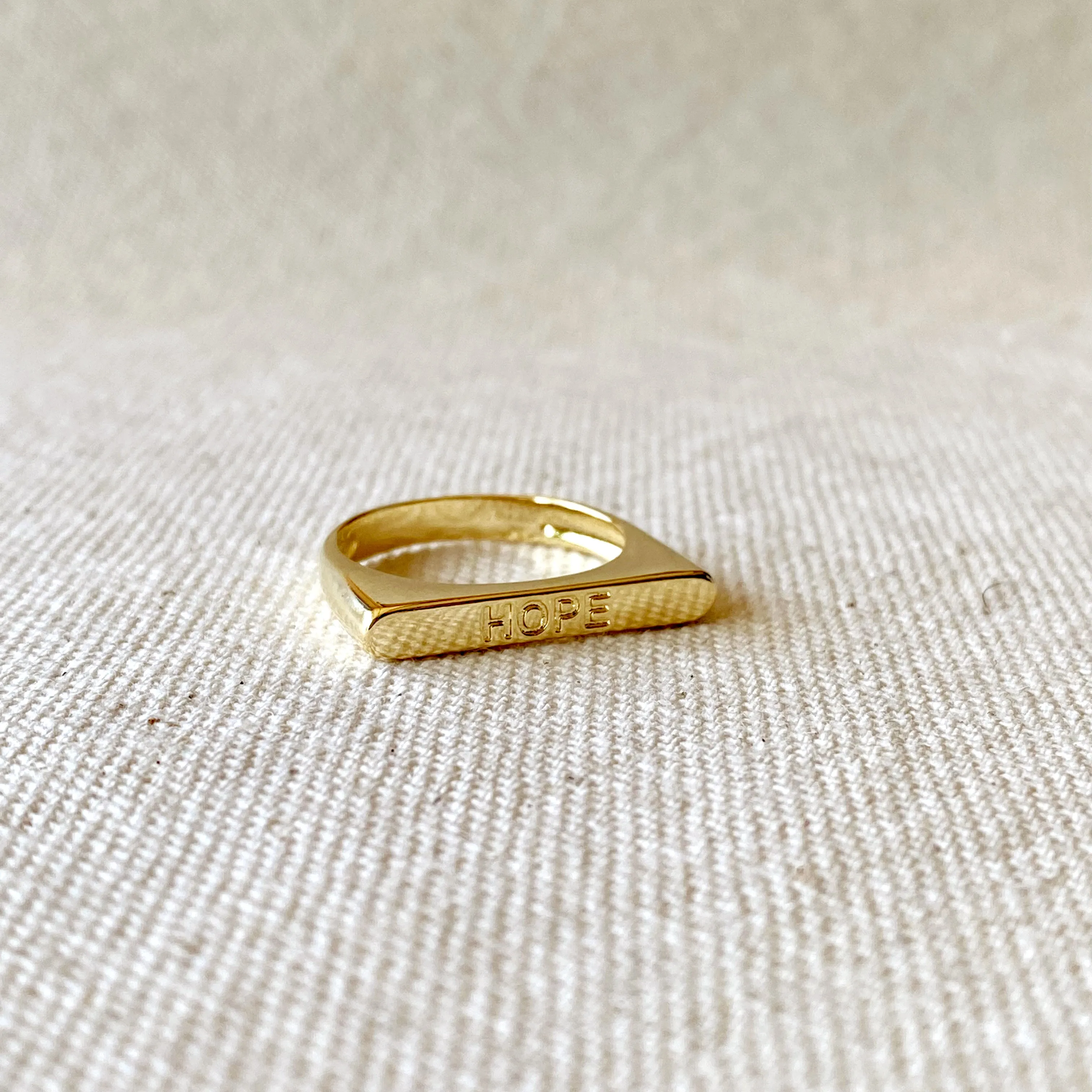 18k Gold Filled Hope Engraved Stackable Ring