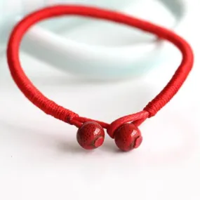 2Pcs/lot Women Lucky Bracelets Bead Red String Ceramic bracelets & bangles Men Handmade Accessories  Lovers Lucky Jewelry