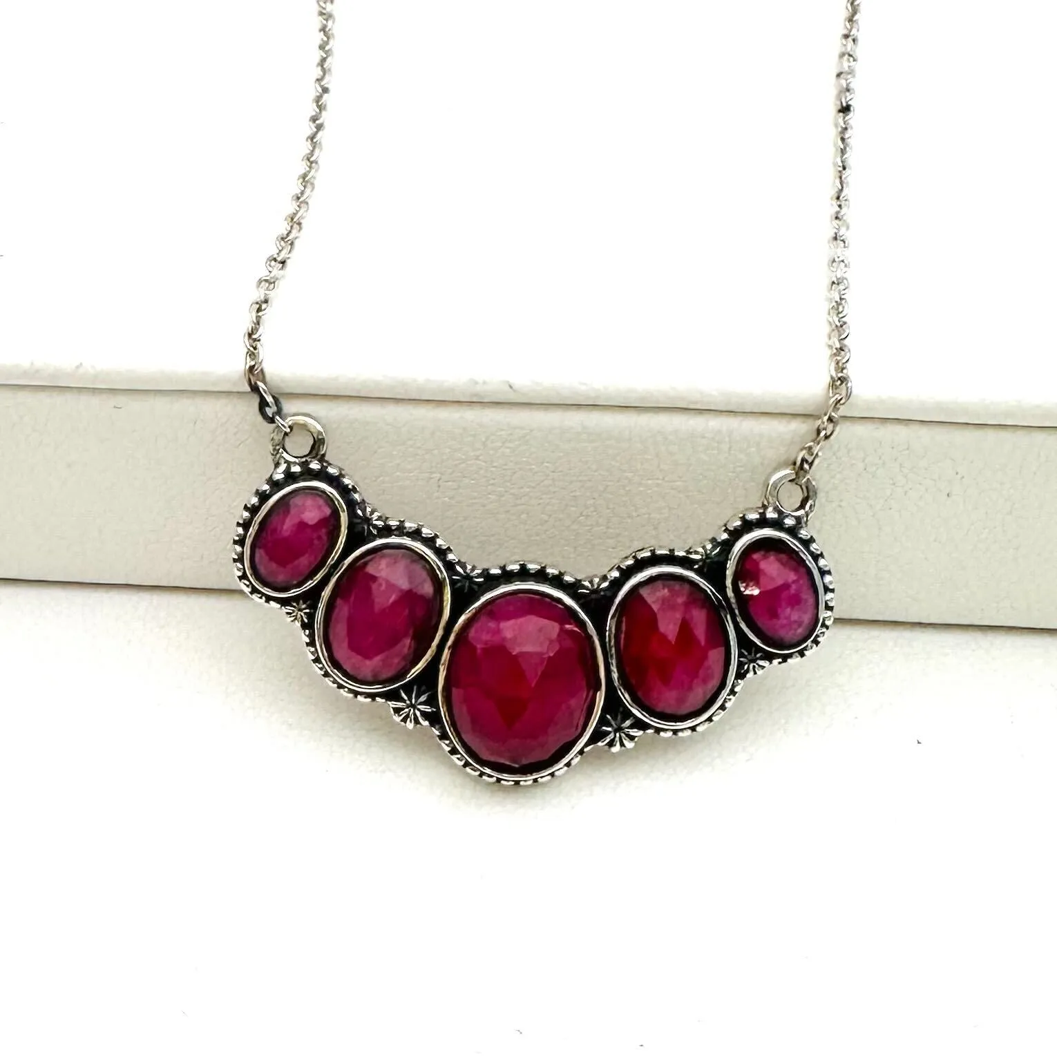 5 Stone Harper Necklace - Ruby