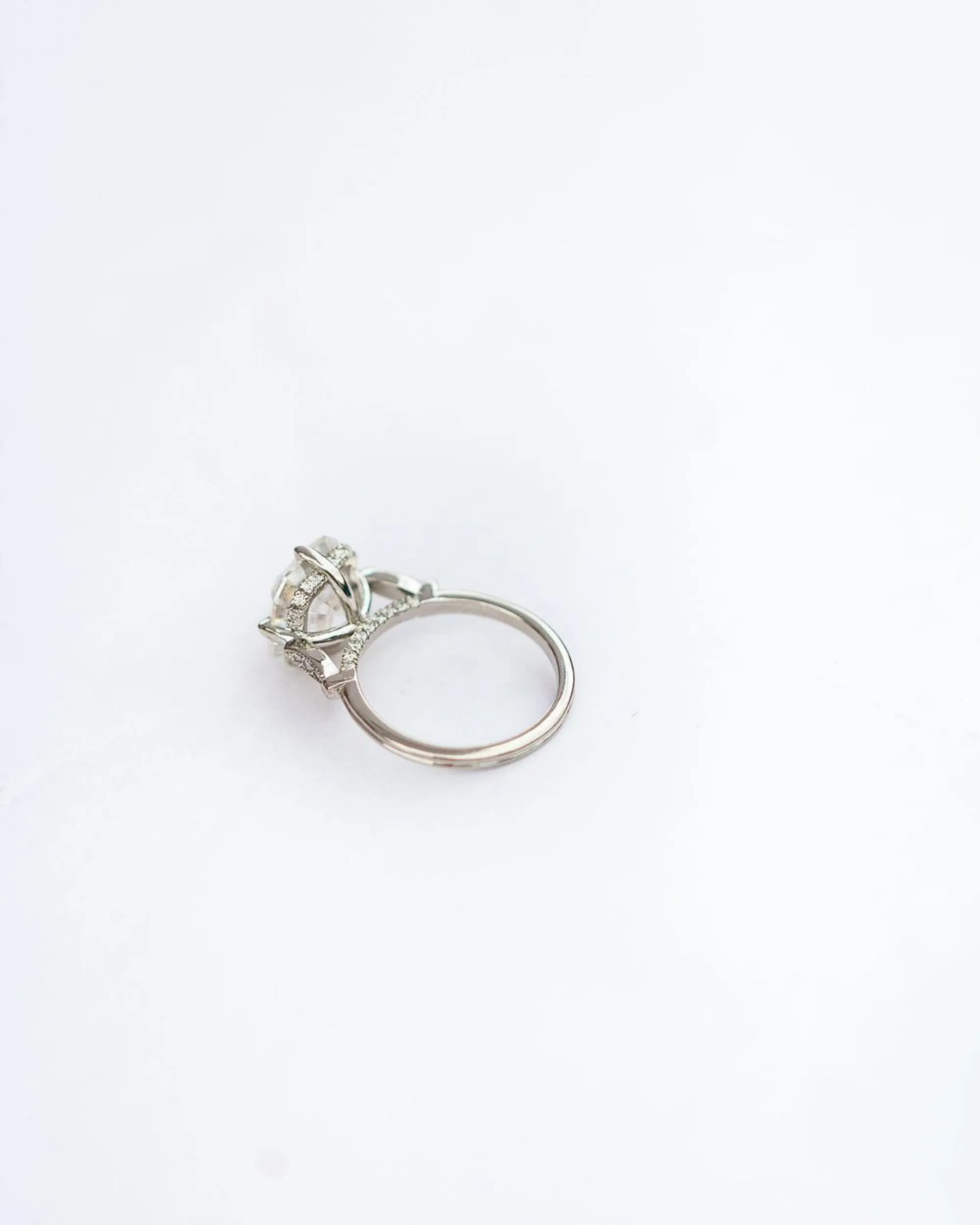 5.30ct Asscher cut moissanite engagement ring