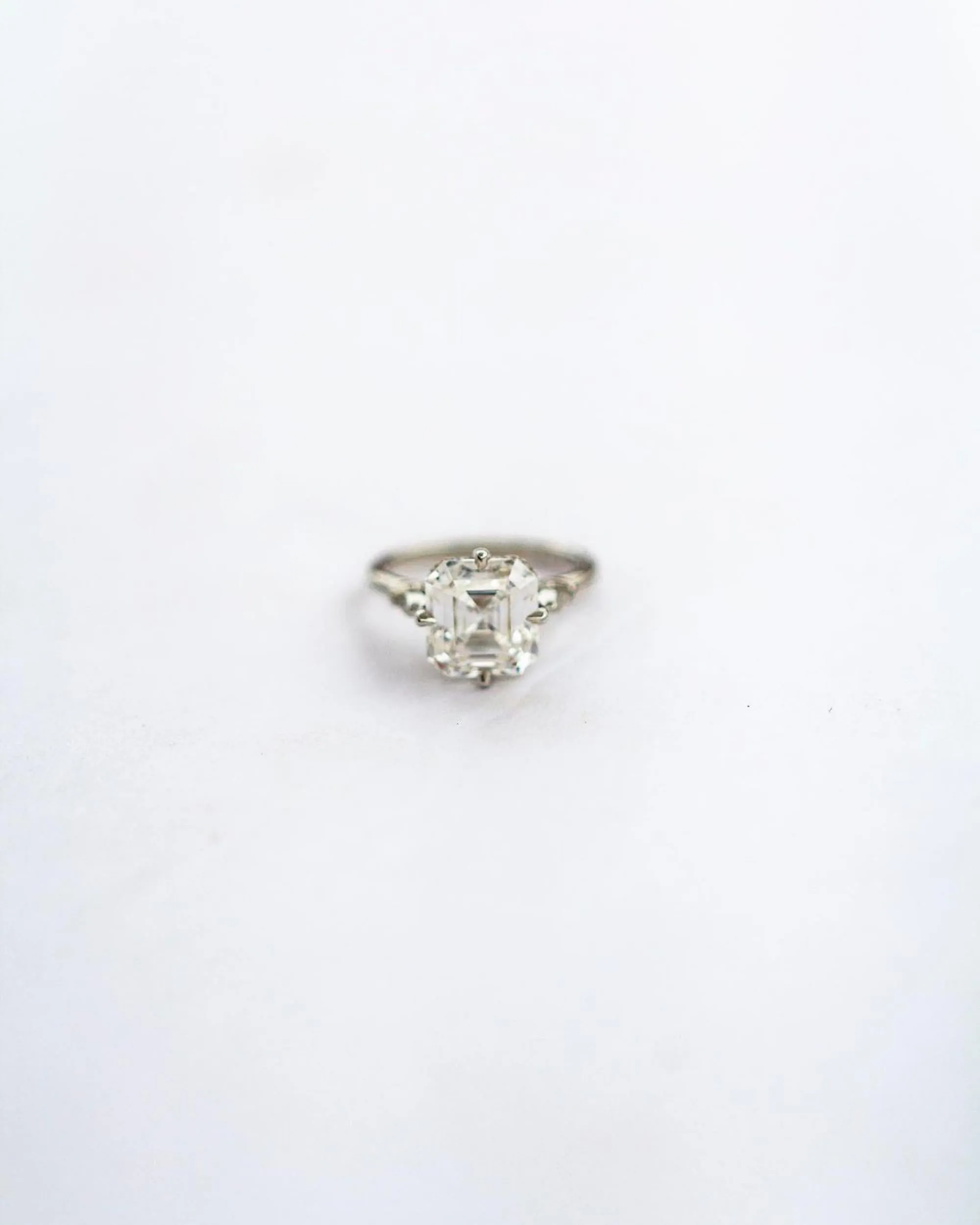 5.30ct Asscher cut moissanite engagement ring