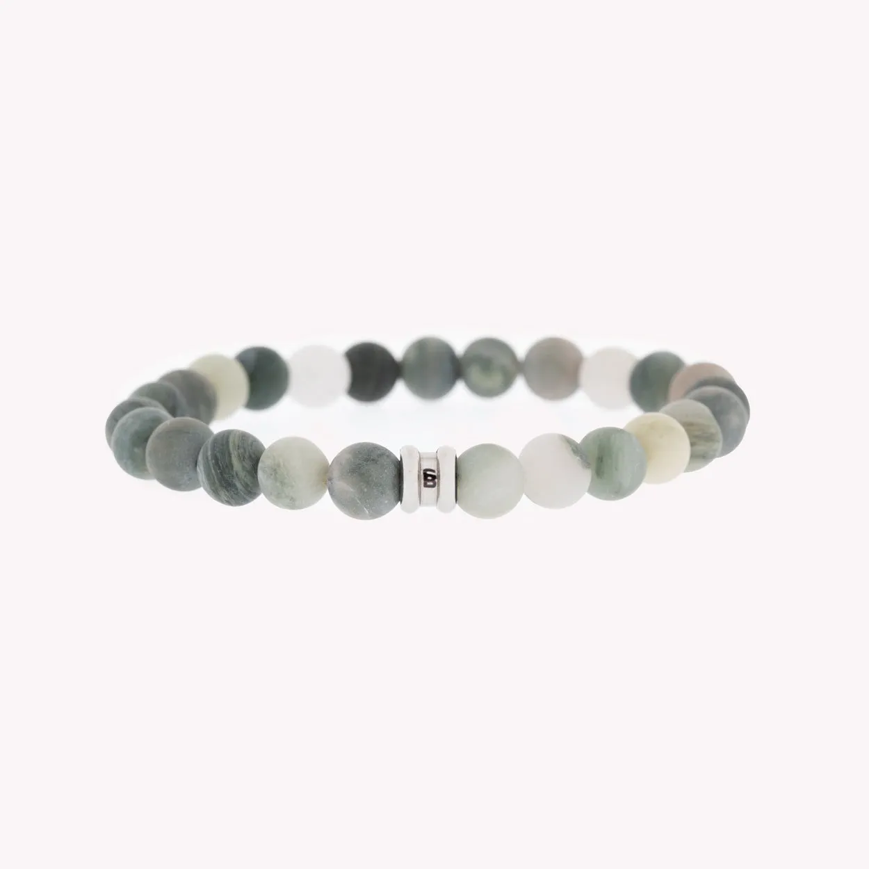 8mm Round Gemstone Bracelet Matt Mud