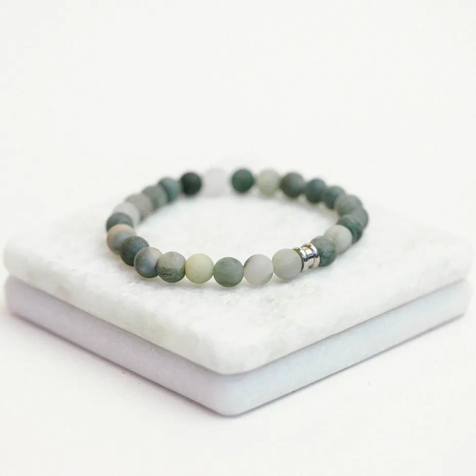 8mm Round Gemstone Bracelet Matt Mud