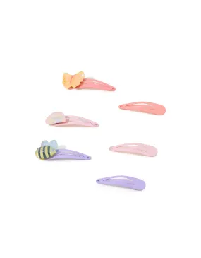 Accessorize Girl set of 6 Garden Character Clic Clac Hair Clip Set