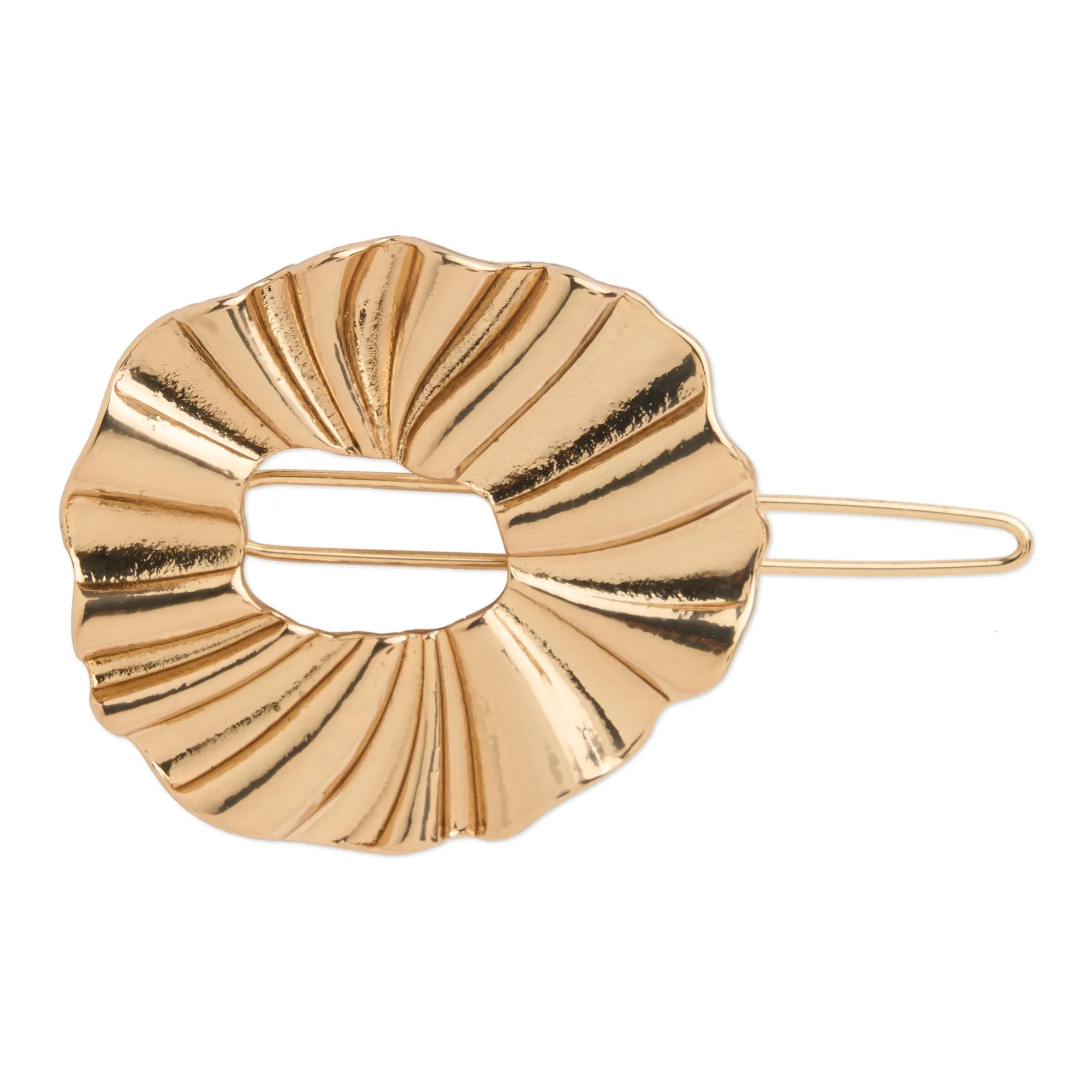 Accessorize London Gold Pleated Metal Hair Clip