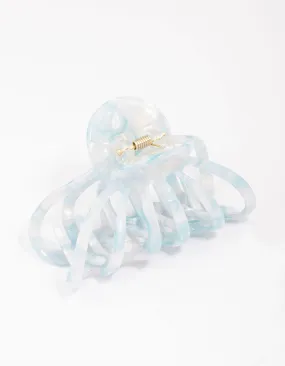 Aqua Marble Wide Hair Claw Clip