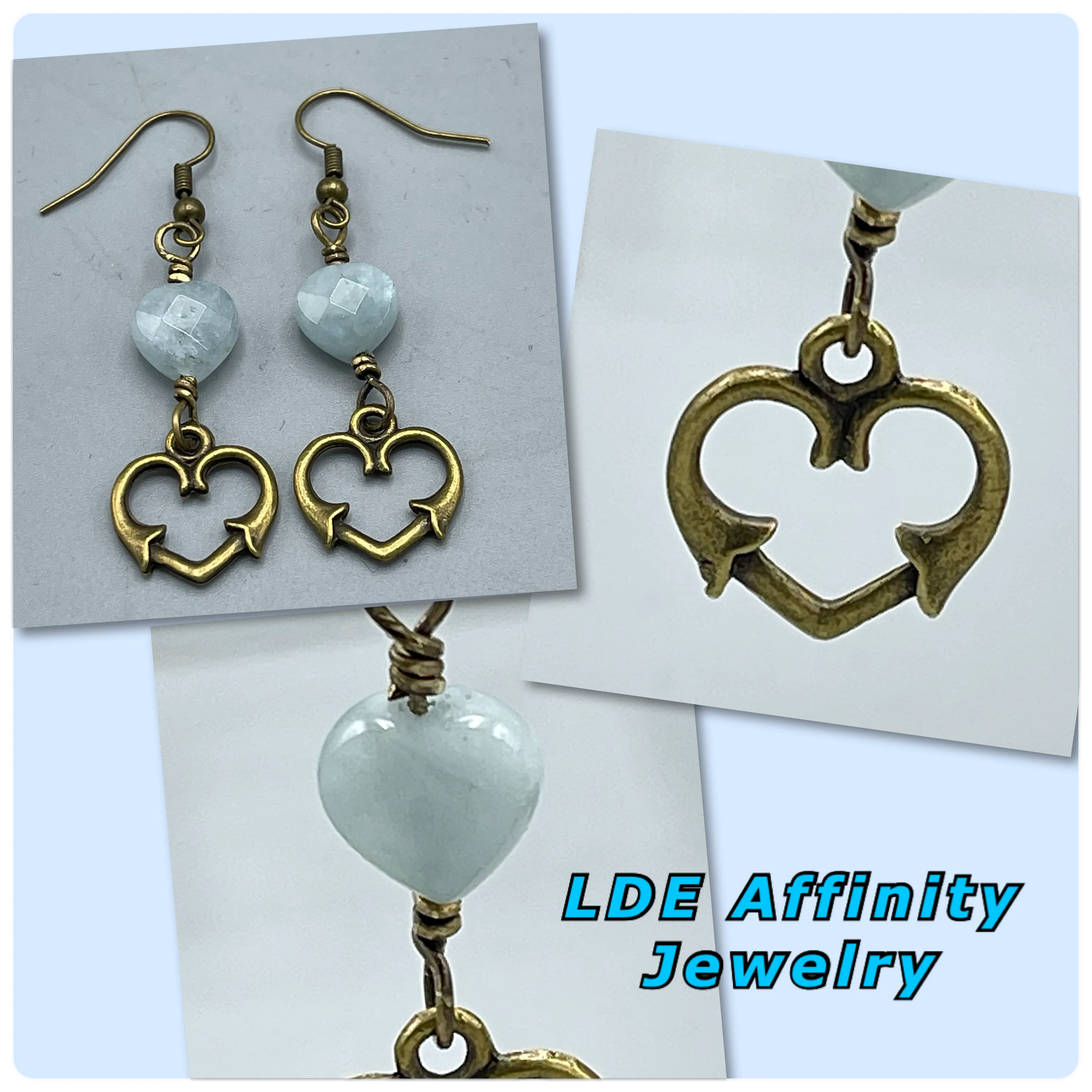 Aquamarine Heart Earrings