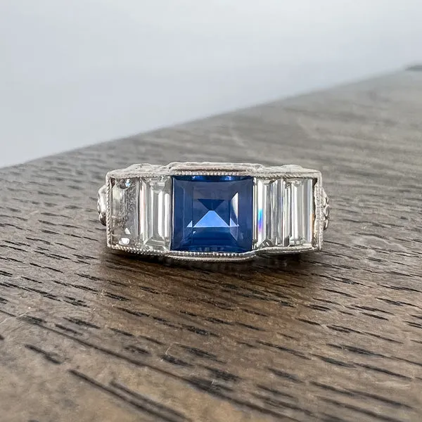 Art Deco Sapphire & Diamond Ring