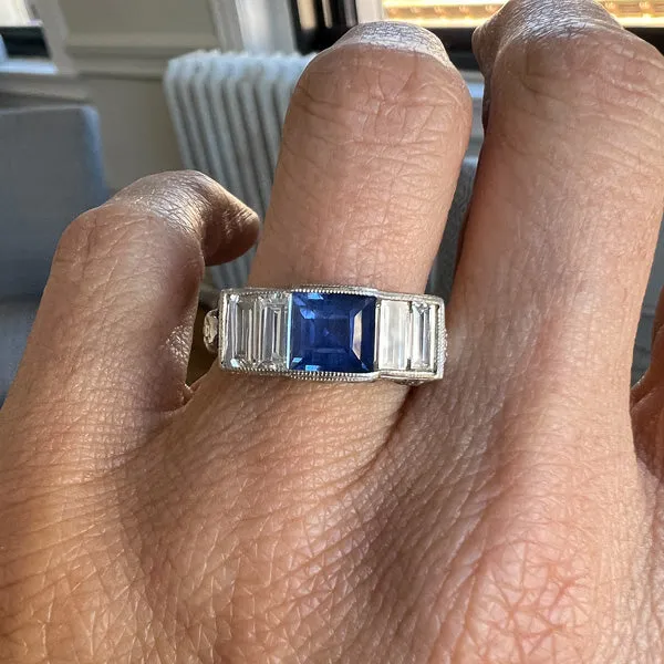 Art Deco Sapphire & Diamond Ring