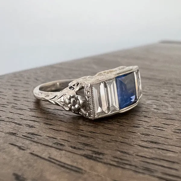 Art Deco Sapphire & Diamond Ring