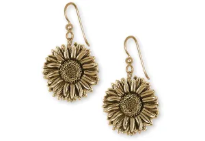 Aster Jewelry 14k Yellow Gold Handmade Aster Flower Earrings  AST1-EG