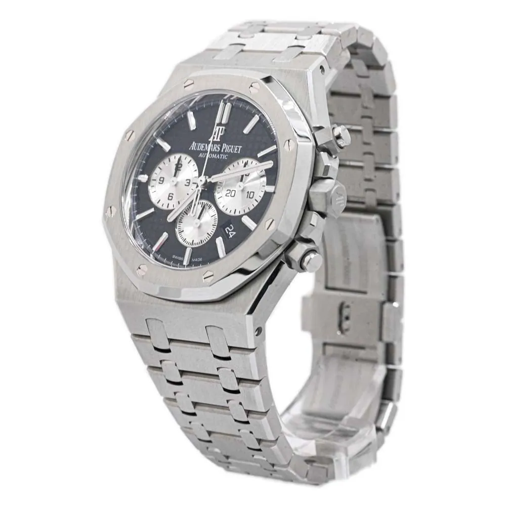 Audemars Piguet Men's Royal Oak Stainless Steel 41mm Black "Grande Tapisserie" Dial