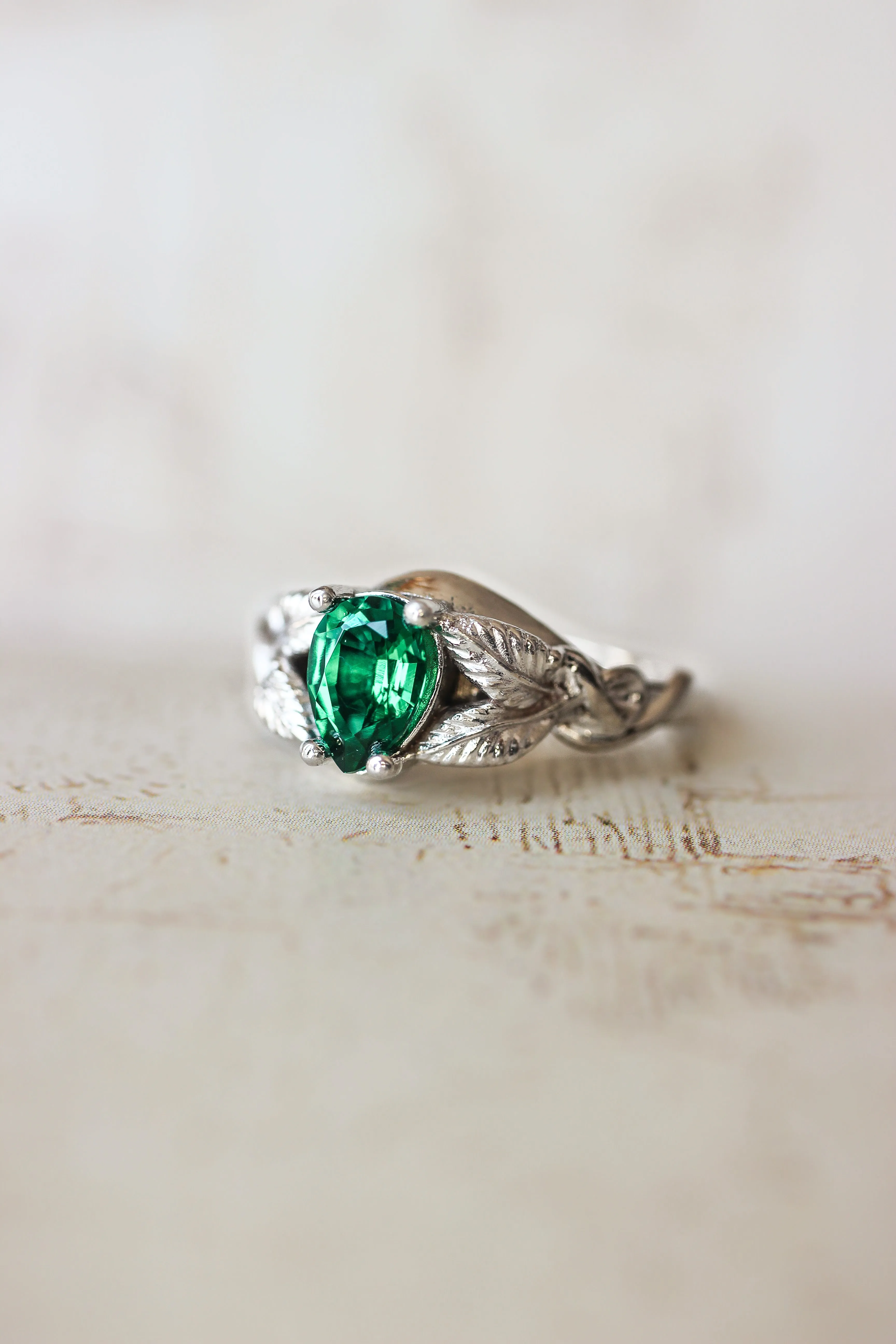 Azalea | custom engagement ring setting, pear cut gemstone 7x5 mm