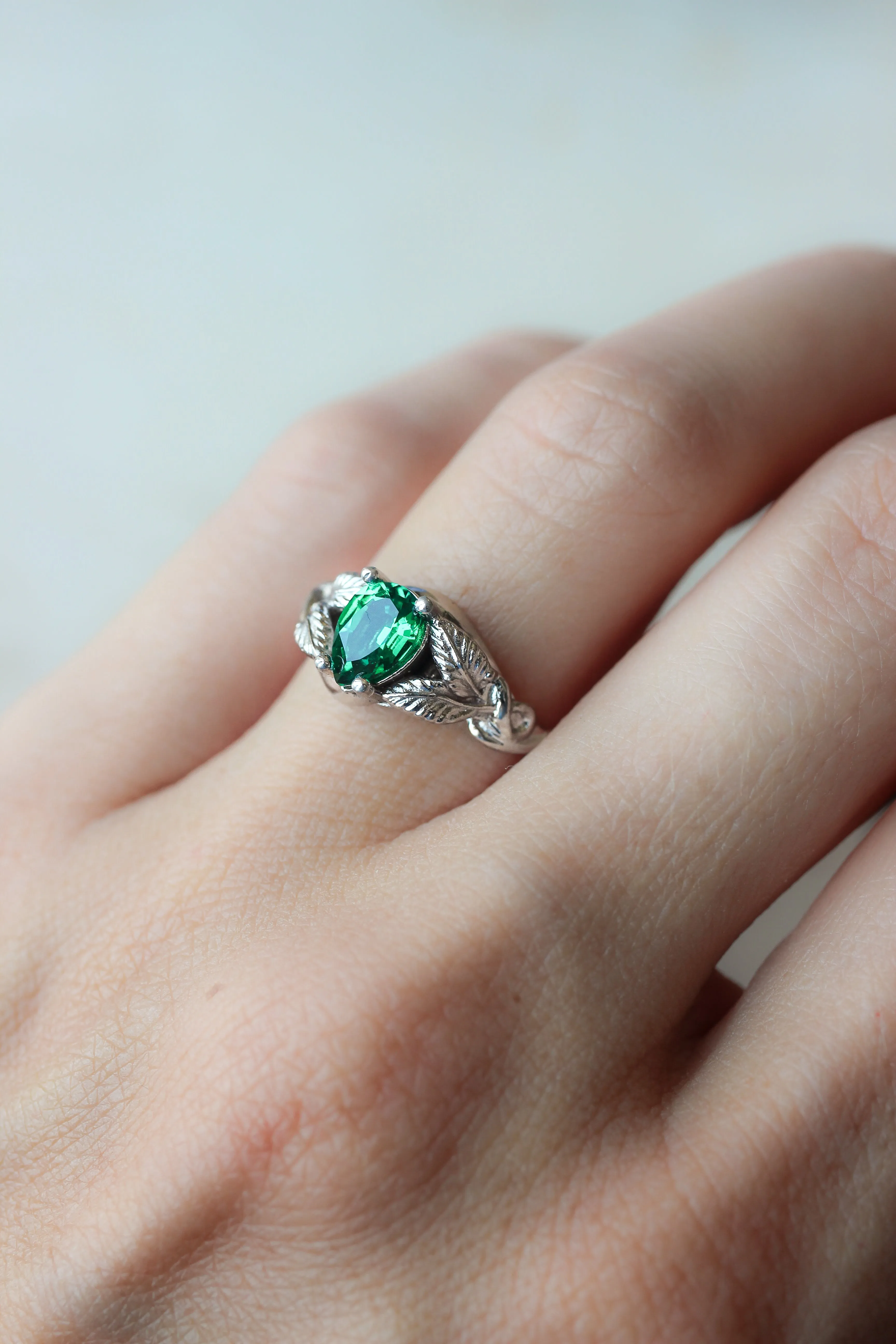 Azalea | custom engagement ring setting, pear cut gemstone 7x5 mm