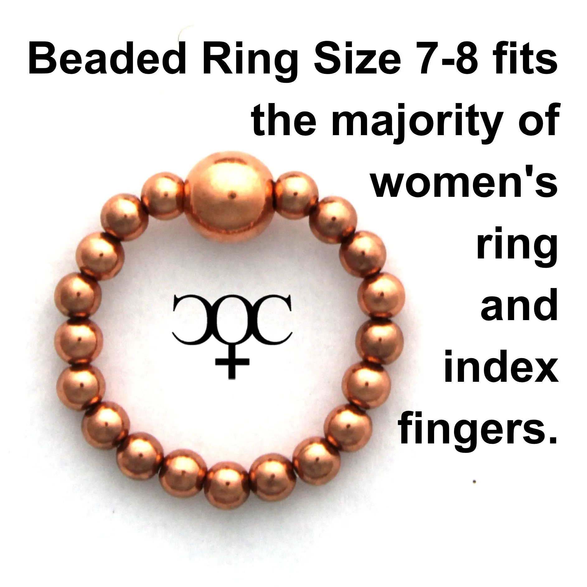 Beaded Copper Ring Set Pure Healing Copper Deep Purple Amethyst 3 Piece Beaded Elastic Ring Set