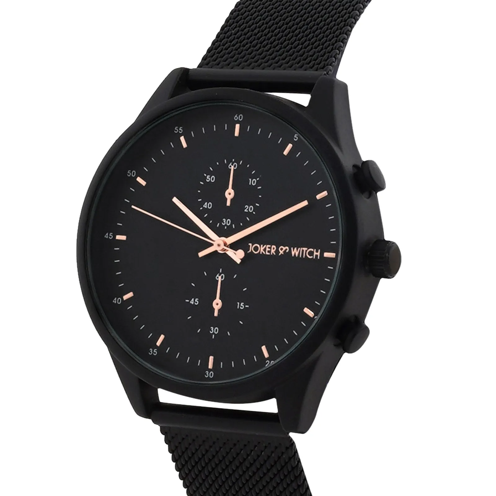 Beetle All Black Mesh Strap Watch