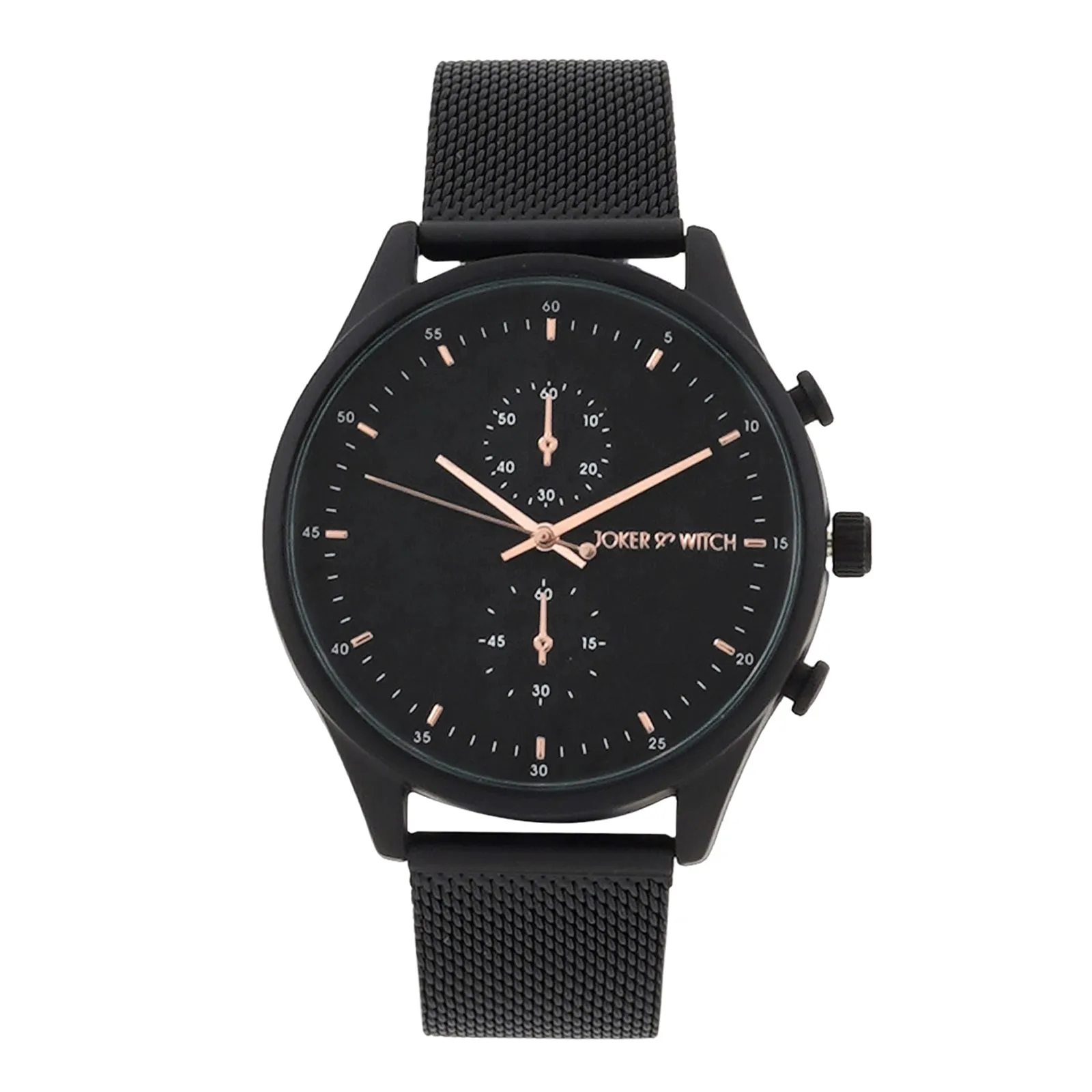 Beetle All Black Mesh Strap Watch