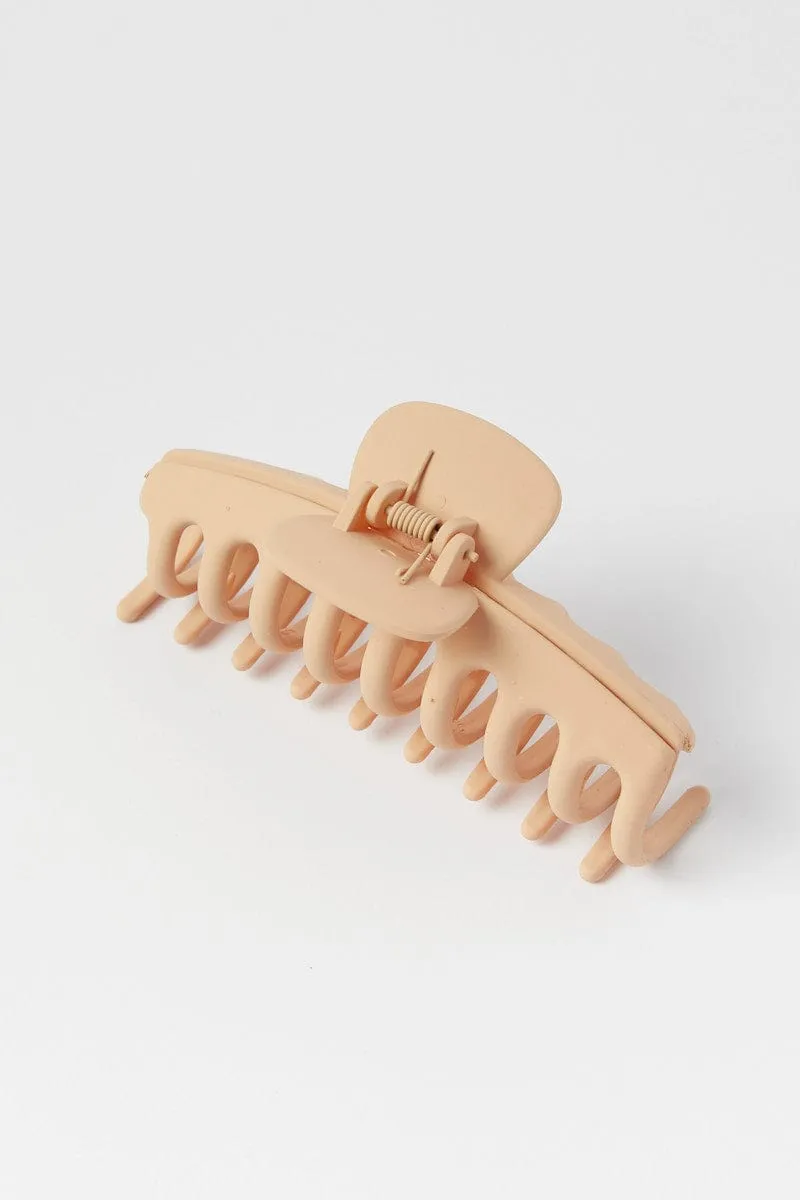 Beige Classic Hair Claw Clip