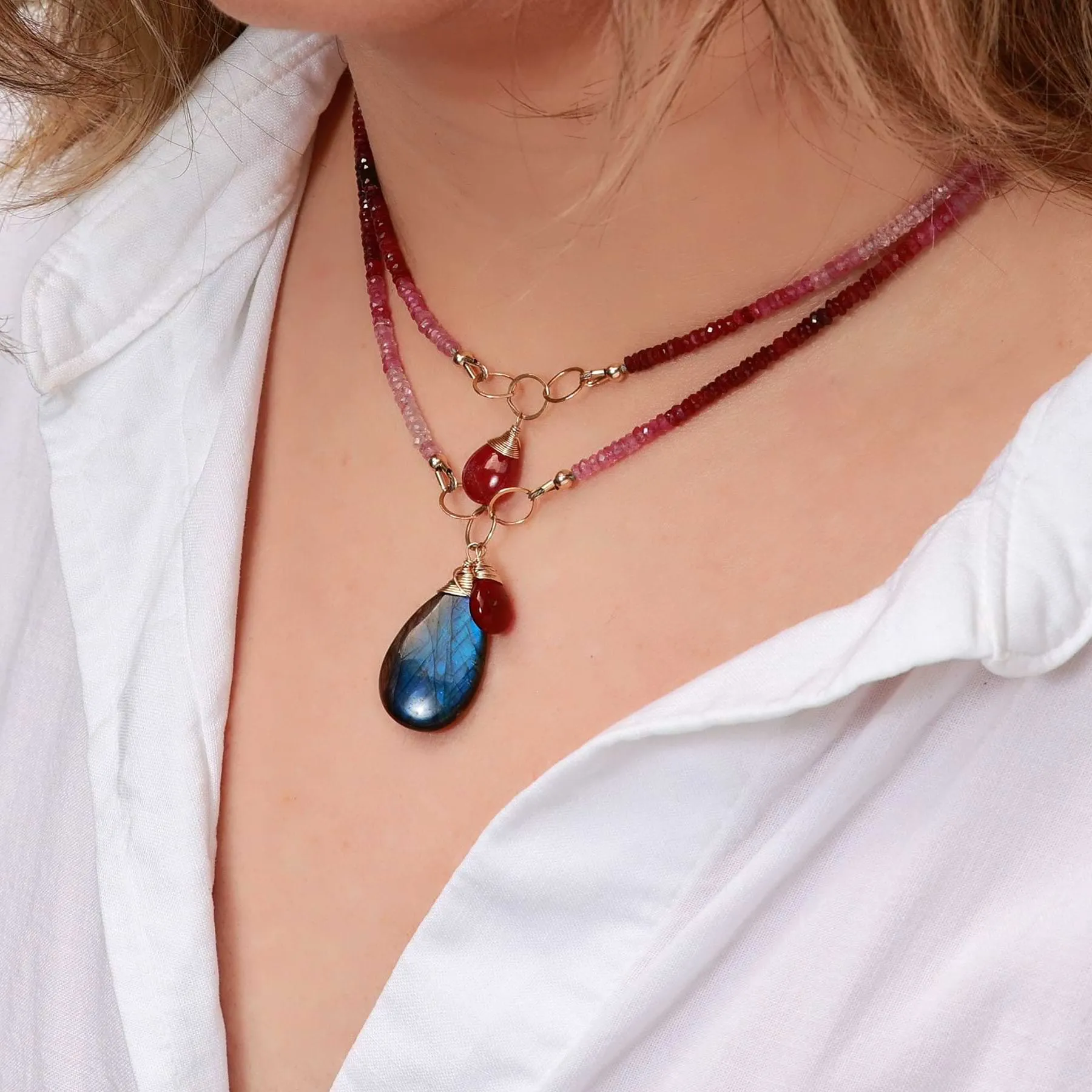 Bella II - Ombre Ruby Necklace