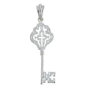 Better Jewelry 925 Sterling Silver Antique Key Cross Pendant - MADE IN USA (8 grams)