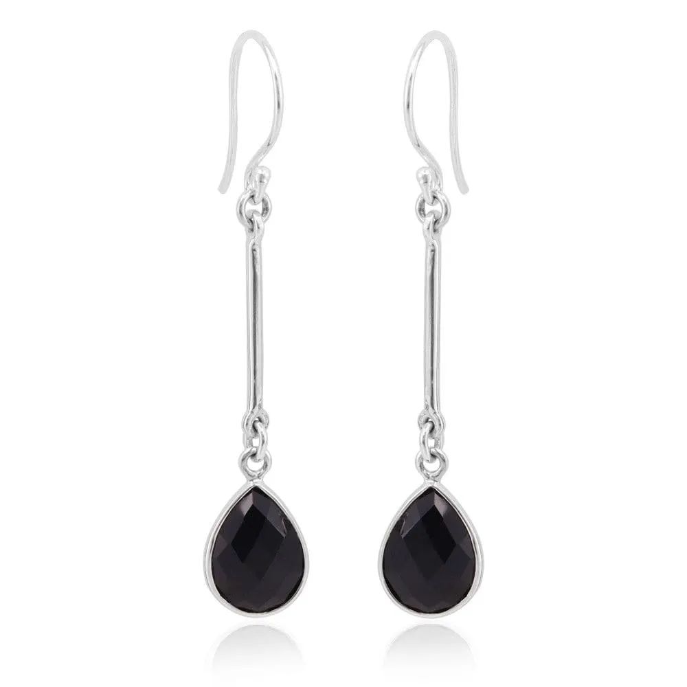 Black Onyx Earring, Sterling Silver Earring, Dangel Earring, Drop Earring, Black Onyx Gemstone Earring Gift For Women's