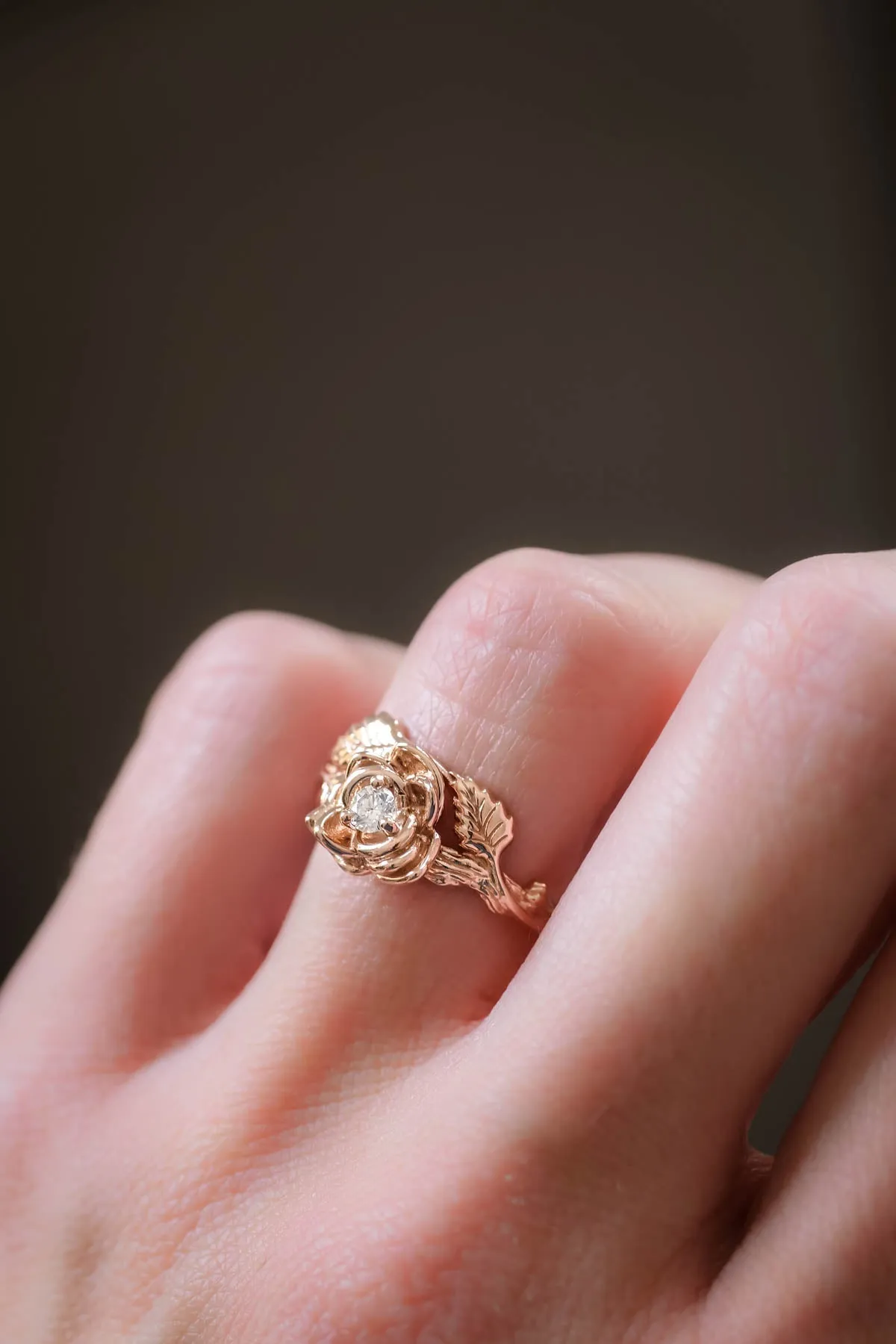 Blooming Rose | custom ring setting, rose flower engagement ring