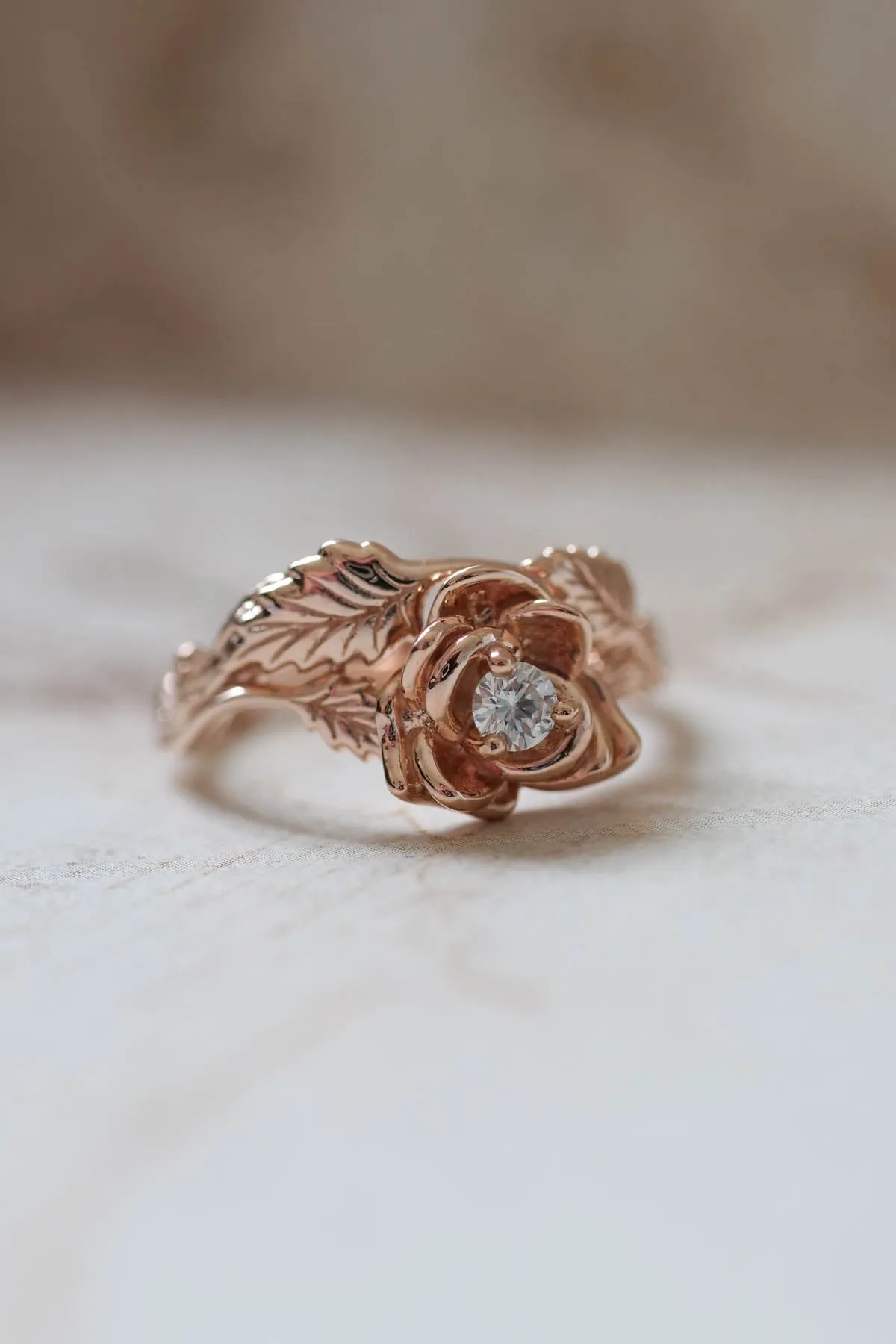 Blooming Rose | custom ring setting, rose flower engagement ring