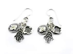 Bluenoemi Israeli Jewelry Designers Jewels for Woman in Silver. Hamsa earrings.