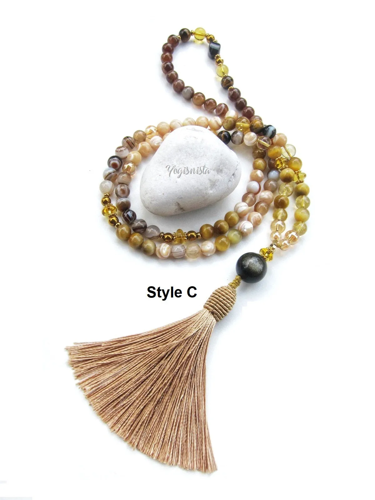 Bohemian Necklaces in Goddess Gold Tone Mala Necklace