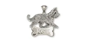 Briard Pendant Jewelry Sterling Silver Handmade Dog Pendant BRD2-NP