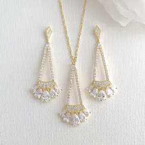 Bridal & Bridesmaids Pendant Necklace Set Gold- Sydney