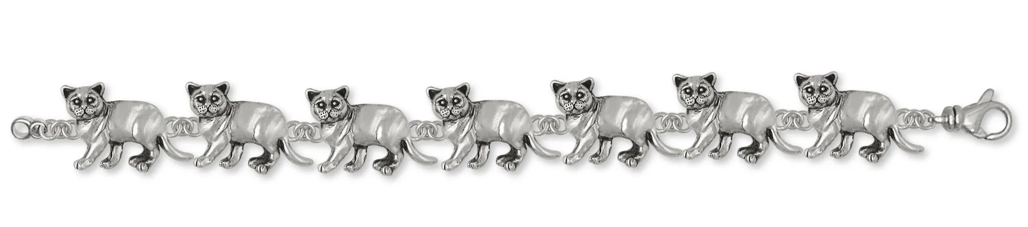 British Shorthair Bracelet Jewelry Sterling Silver Handmade Cat Bracelet BRS1-B