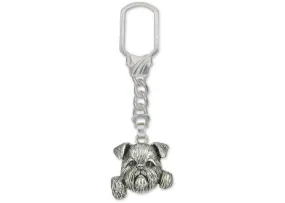 Brussels Griffon Jewelry Sterling Silver Handmade Brussels Griffon Key Ring  BGF1-KRE