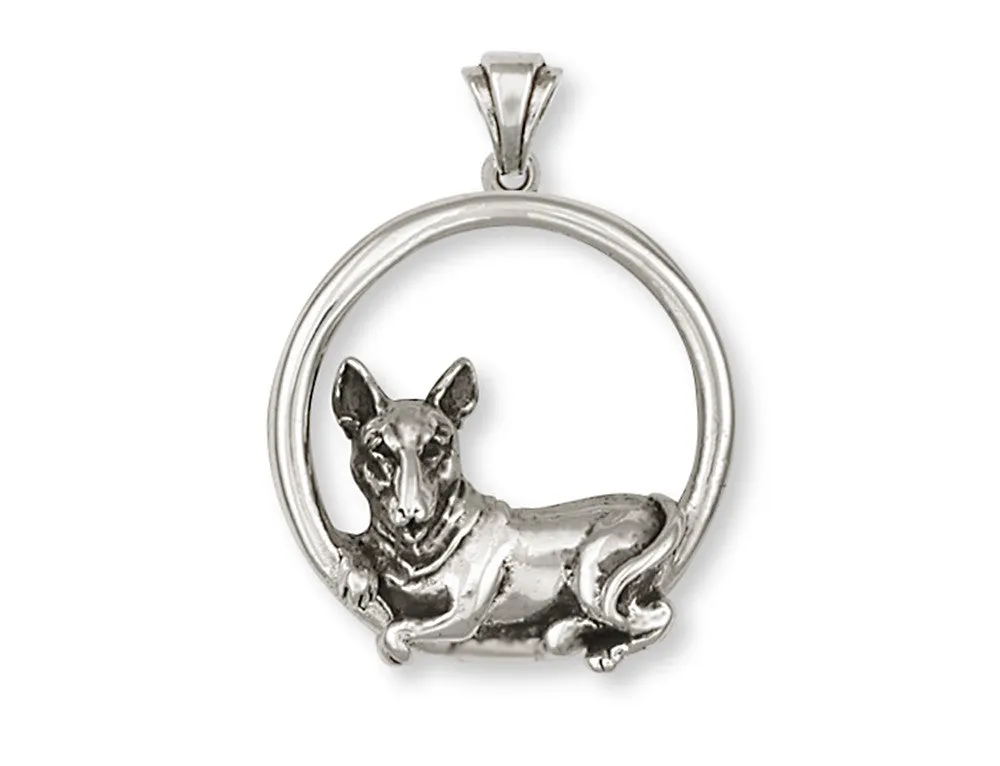 Bull Terrier Pendant Handmade Sterling Silver Dog Jewelry BU2-P