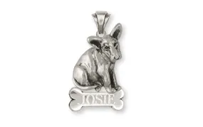 Bull Terrier Pendant Handmade Sterling Silver Dog Jewelry BU7-NP