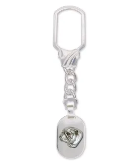 Bulldog Key Ring Jewelry Sterling Silver Handmade Dog Key Ring BD5-KRE