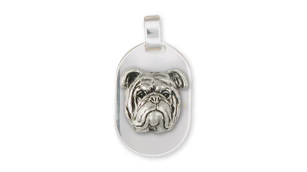 Bulldog Pendant Jewelry Sterling Silver Handmade Dog Pendant BD18-DT