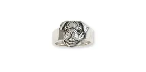 Bulldog Ring Jewelry Sterling Silver Handmade Dog Ring BD23H-R