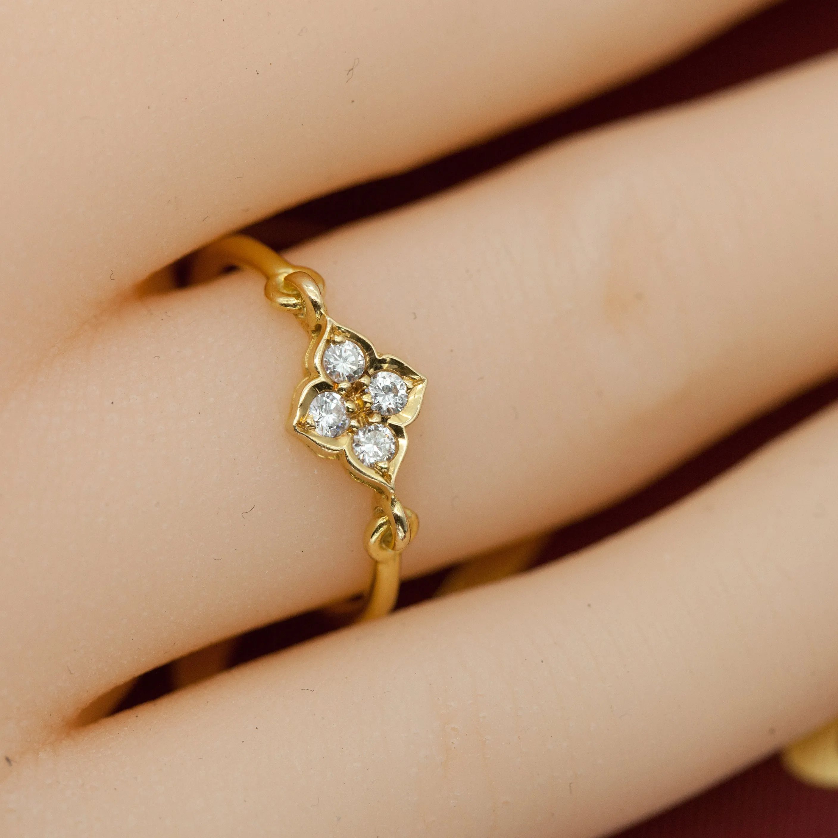 Cartier Hindu Floral Ring in Gold with Diamonds