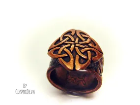 Celtic Knot Copper Ring, Celtic Jewelry, Norse Ring, US SIZE 7 Ring